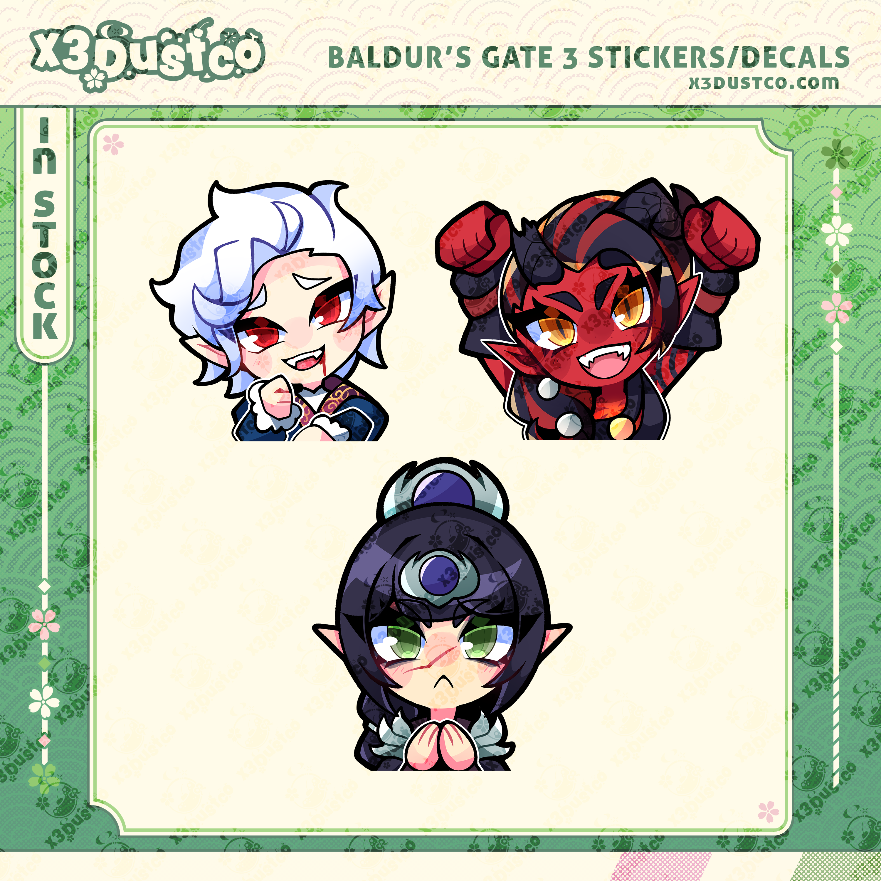 Baldur's Gate 3 Stickers/Decals - Astarion/Shadowheart/Karlach