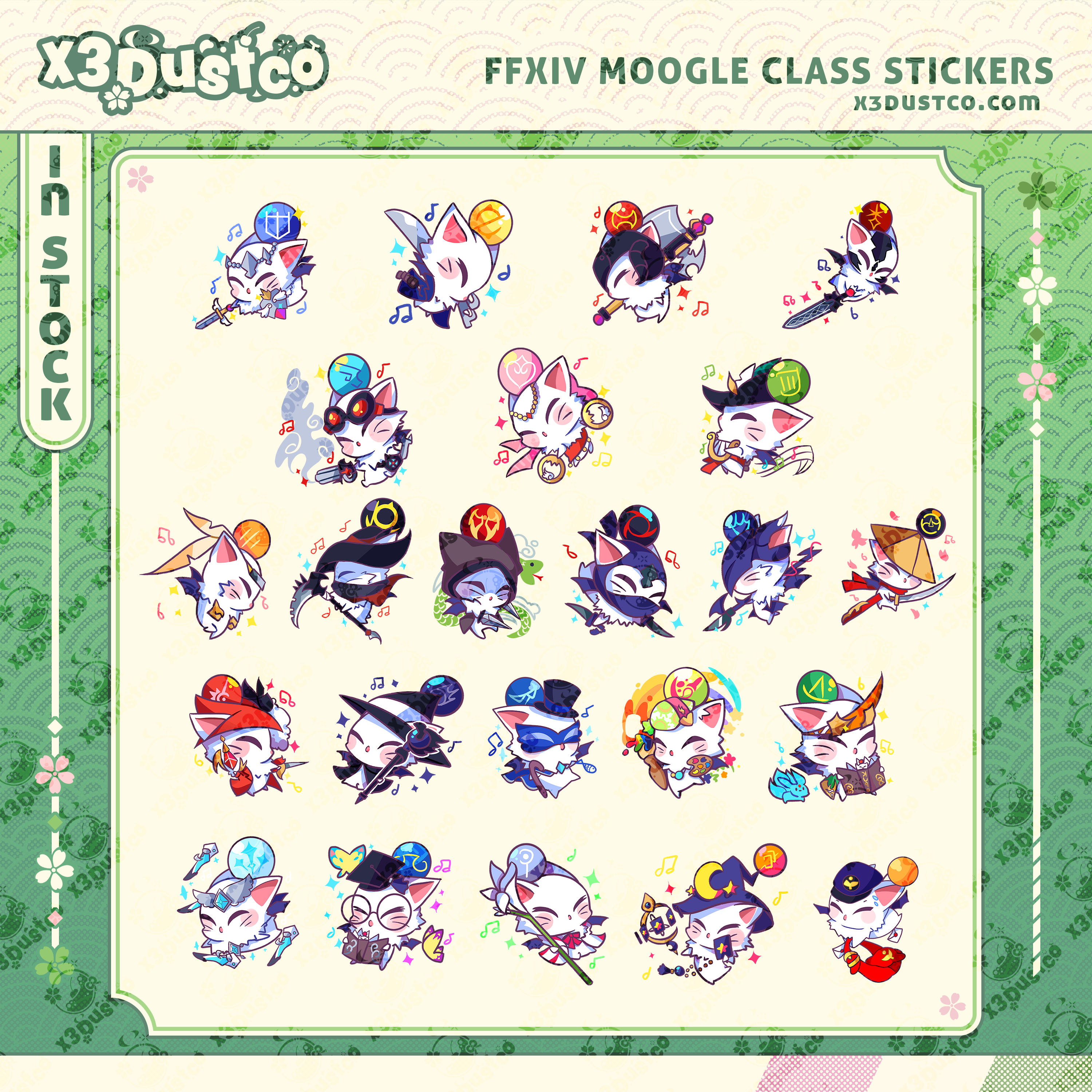 Final Fantasy XIV Moogle Class Stickers