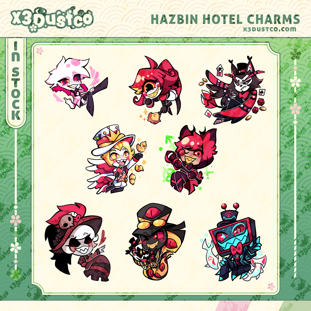LAST RUN 2.5in Hazbin Hotel Acrylic Character Charms