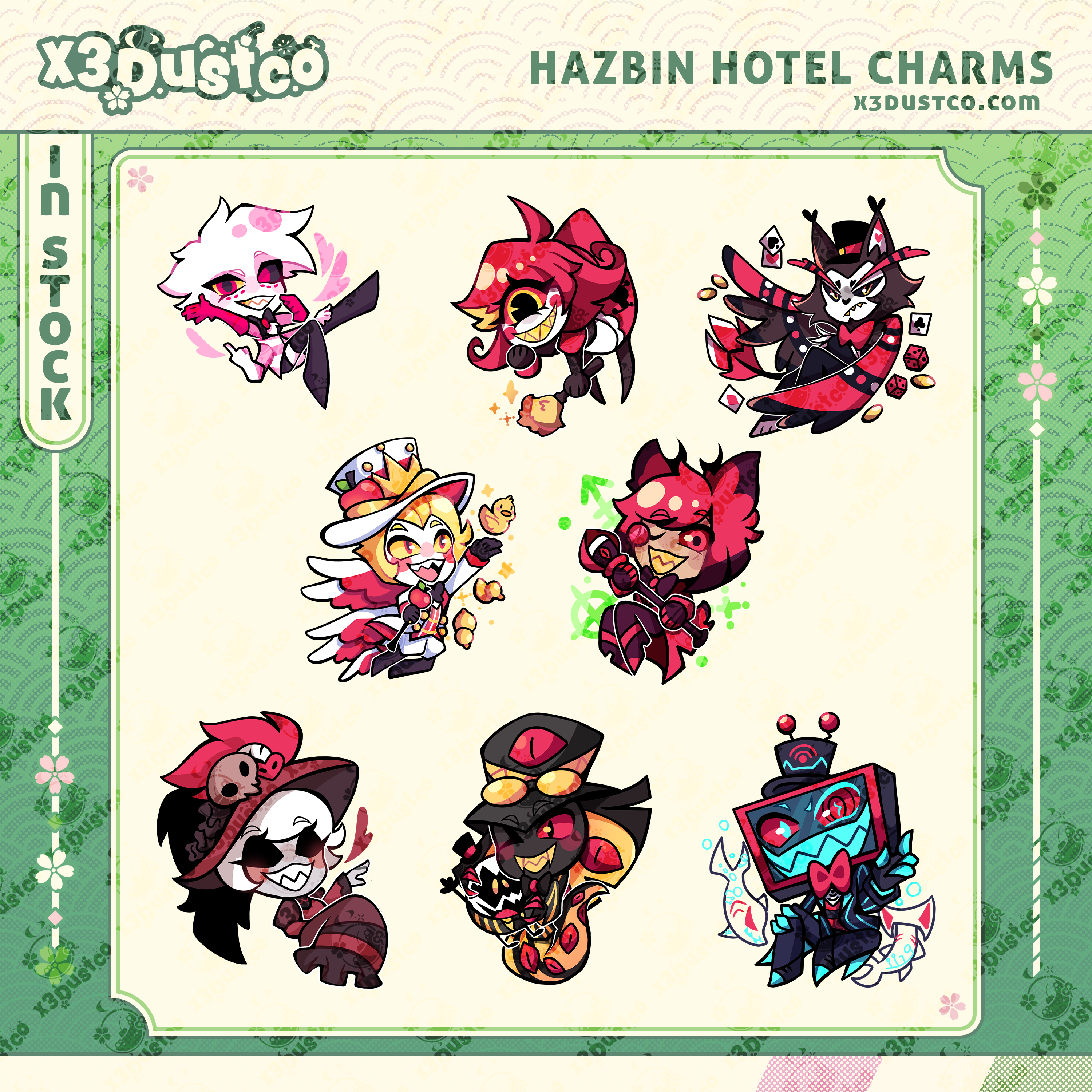 LAST RUN 2.5in Hazbin Hotel Acrylic Character Charms