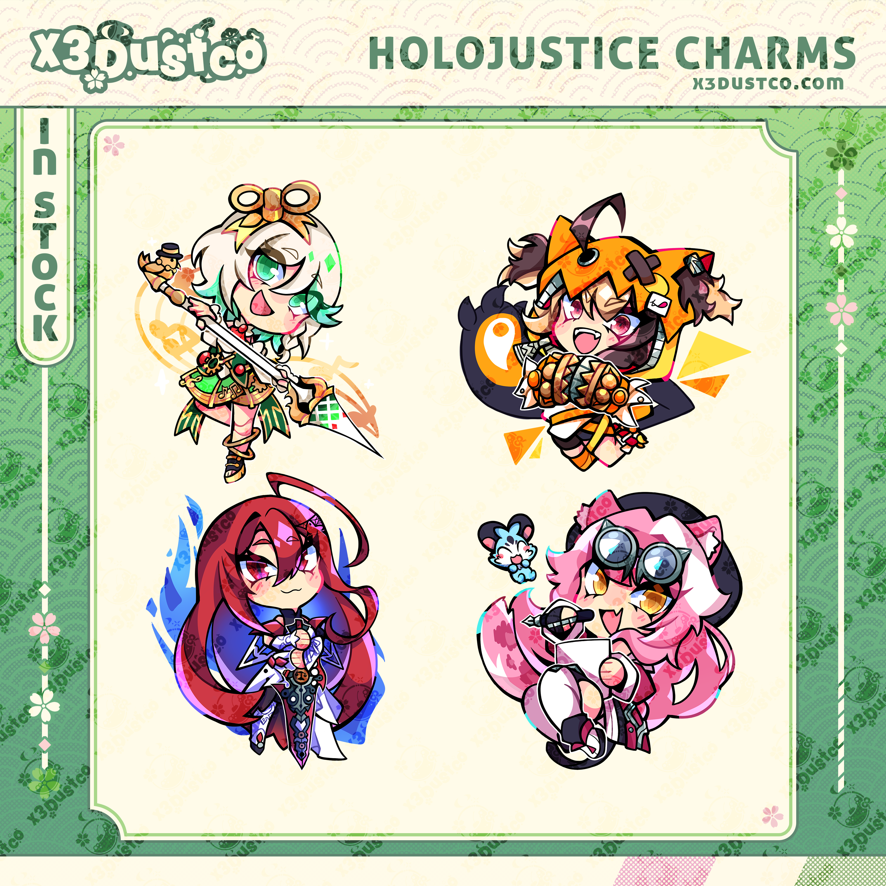 2.5in Hololive HoloJustice Keychain Charms