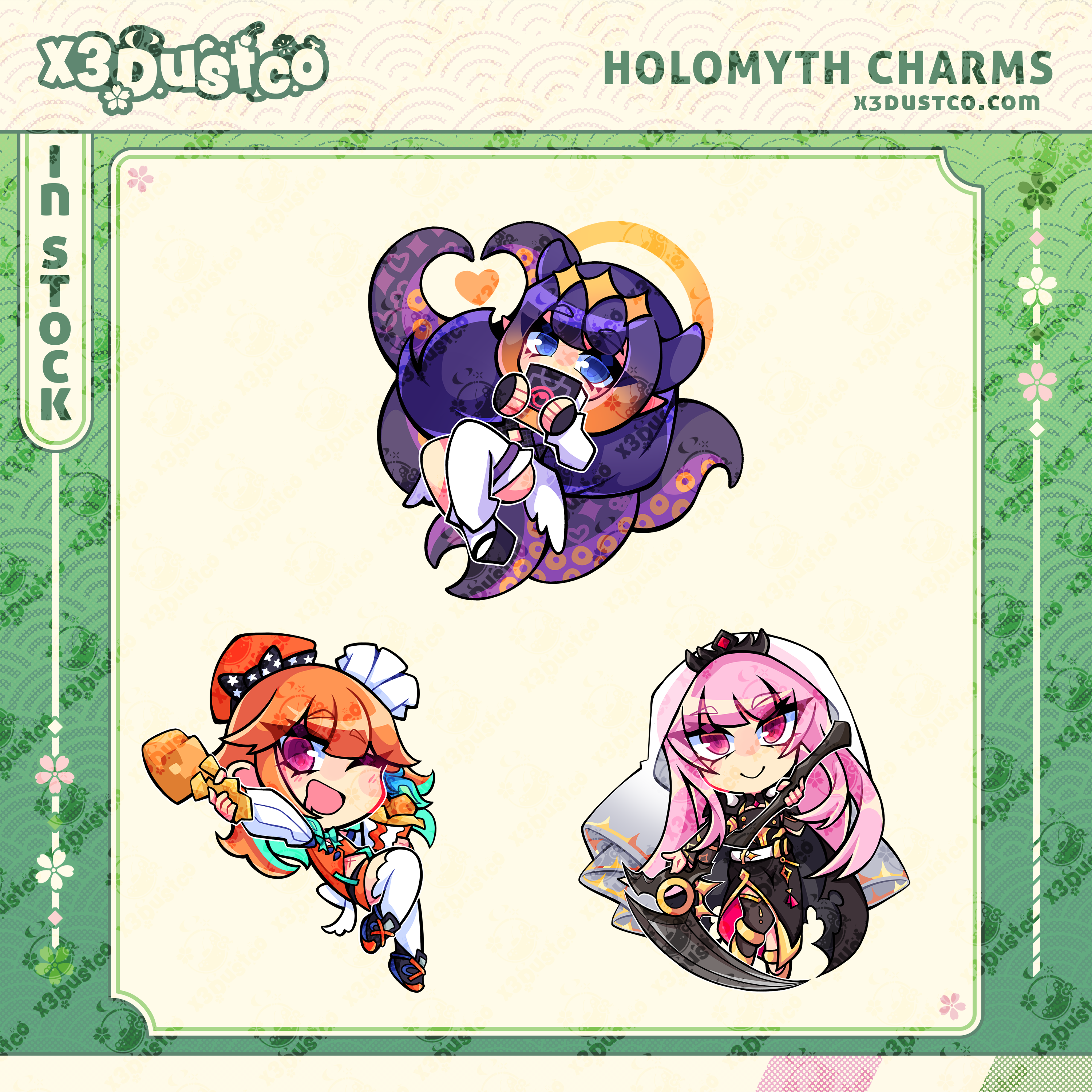 2.5in Hololive HoloMyth Keychain Charms