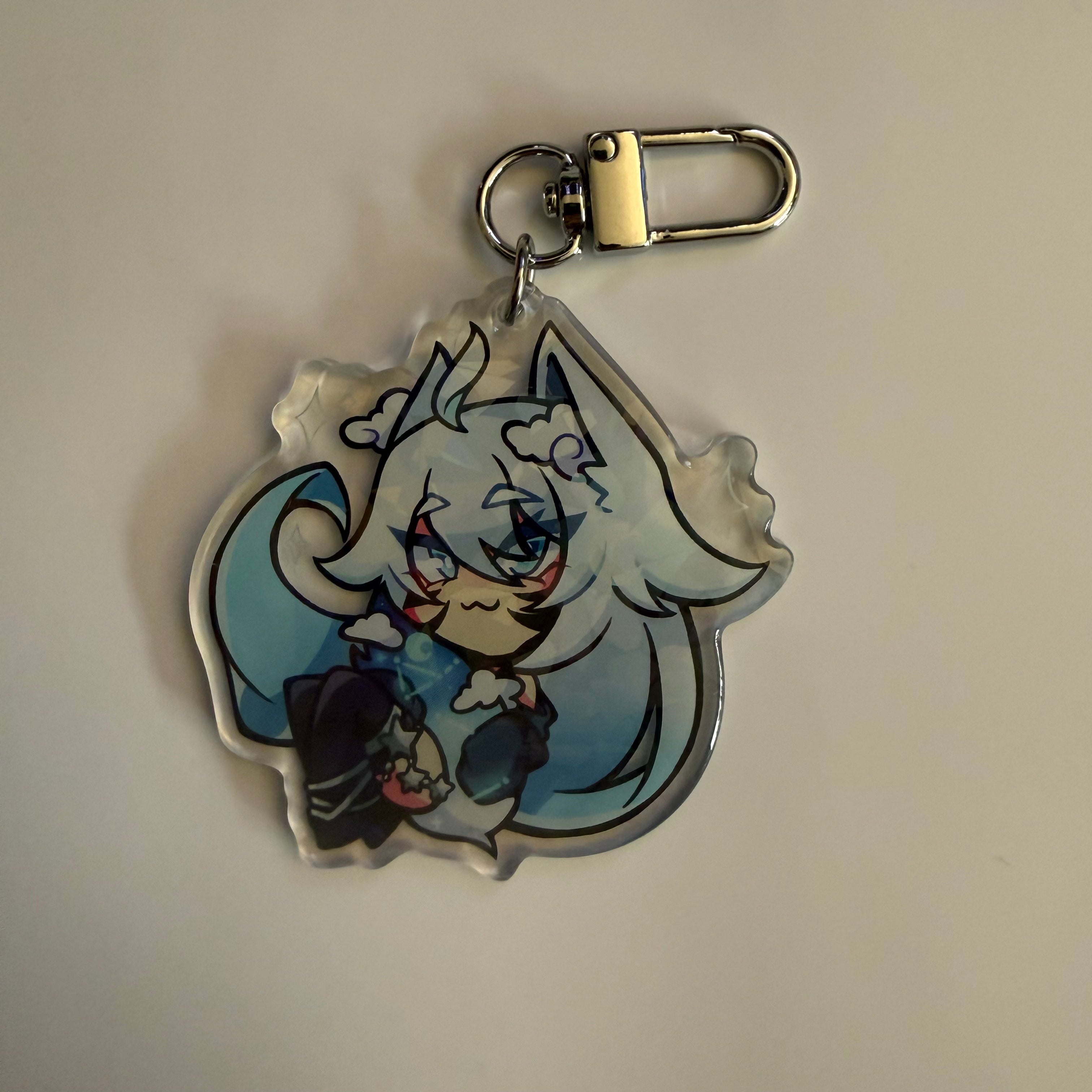 2.5in Indie Vtuber Keychain Charms 6 - Fufu/Fraiki/Lucia/Auteru/August Anomaly/Papa Mutt/Kloe Croc/Starlight Daryl/MysticLight/Fenari
