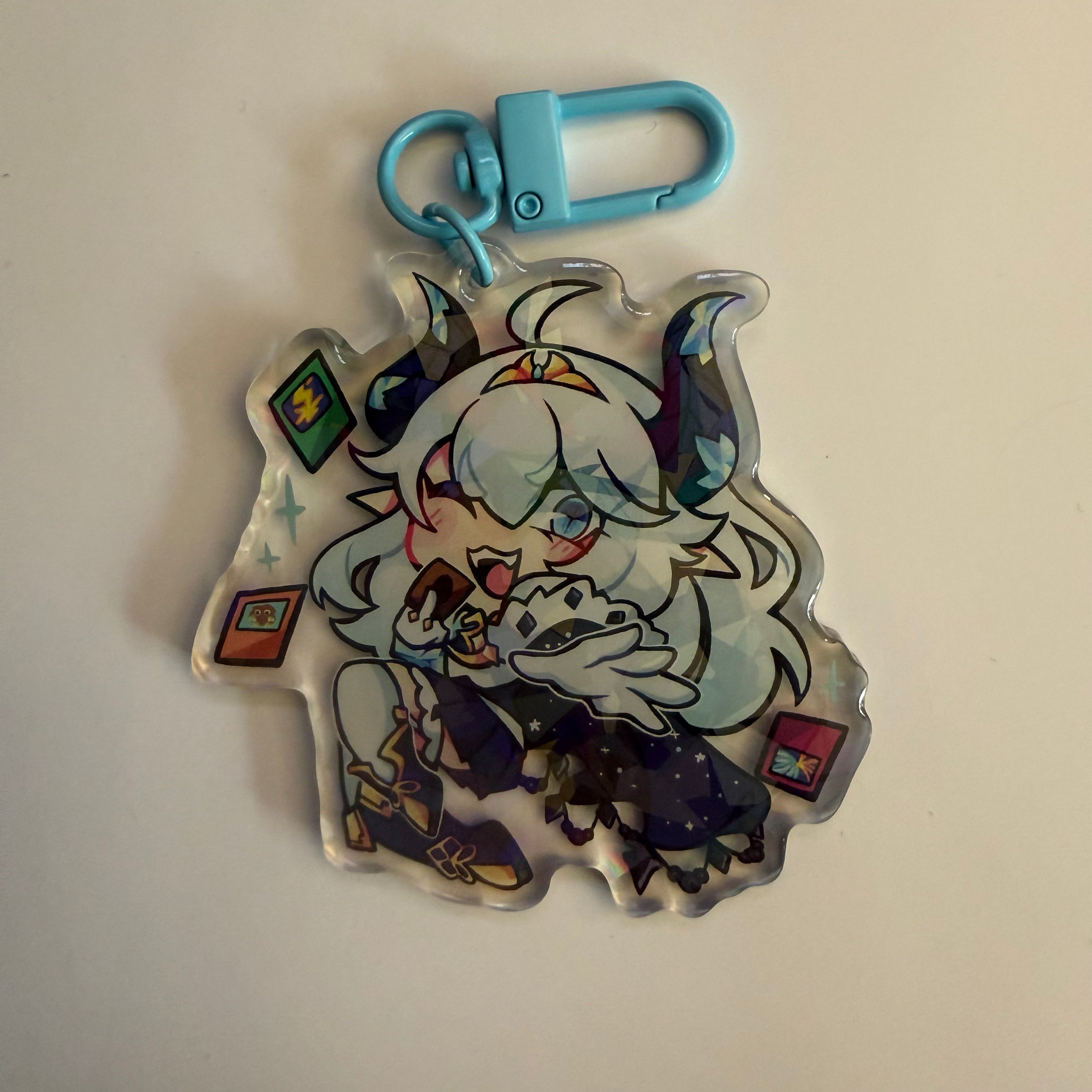2.5in Indie Vtuber Keychain Charms 7 - Megalodon/Kumi/Onigiri/Chacha/Sansin/Isaa/Merryweather/Nova
