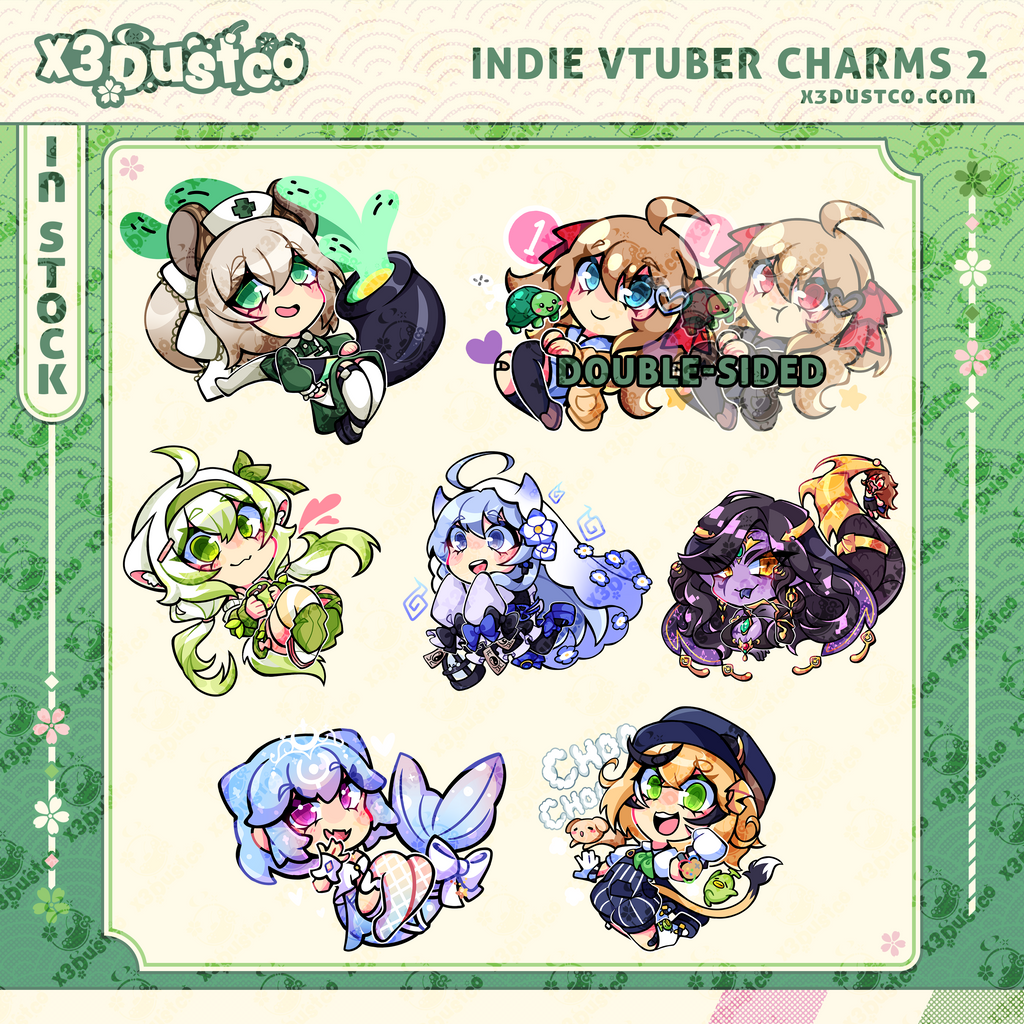 2.5in Indie Vtuber Keychain Charms 2 - Bao/Neuro/Dooby/Mogu/Nimi/Laimu/Vexoria
