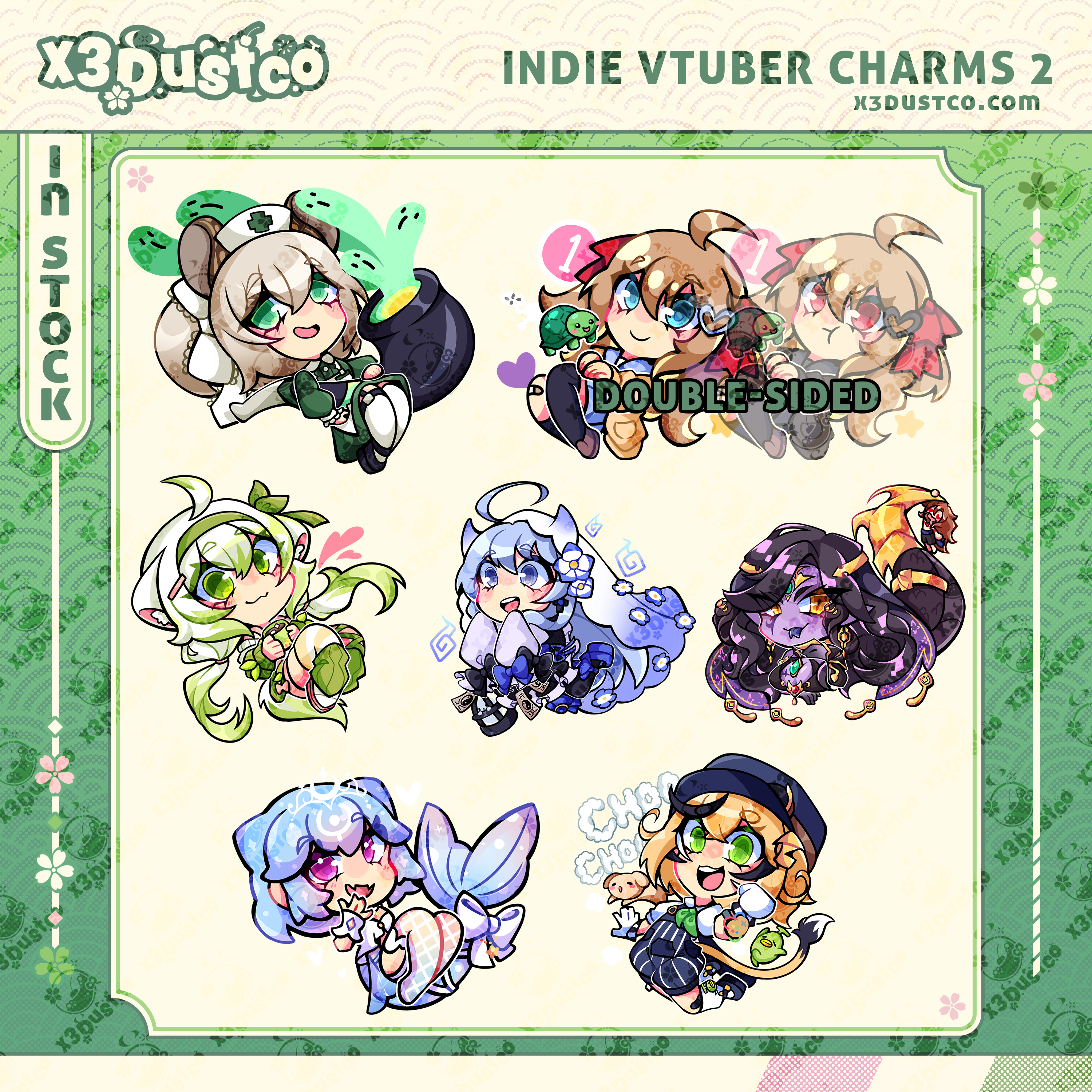 2.5in Indie Vtuber Keychain Charms 2 - Bao/Neuro/Dooby/Mogu/Nimi/Laimu/Vexoria