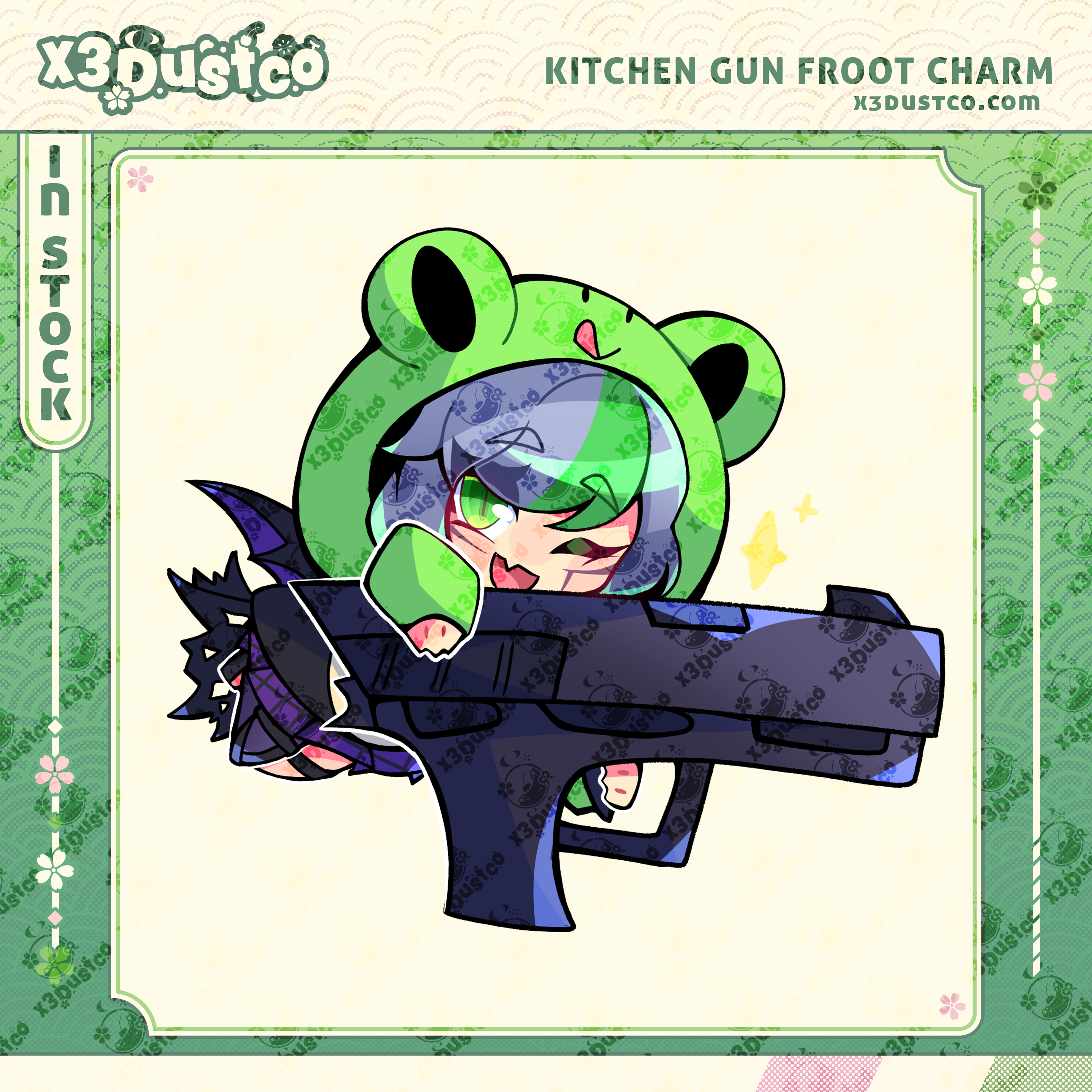 2.5in Frog Froot Keychain Charm