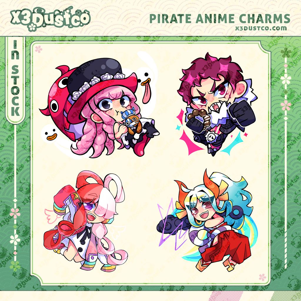 2.5in Pirate Anime Keychain Charm Yamato/Uta/Katakuri