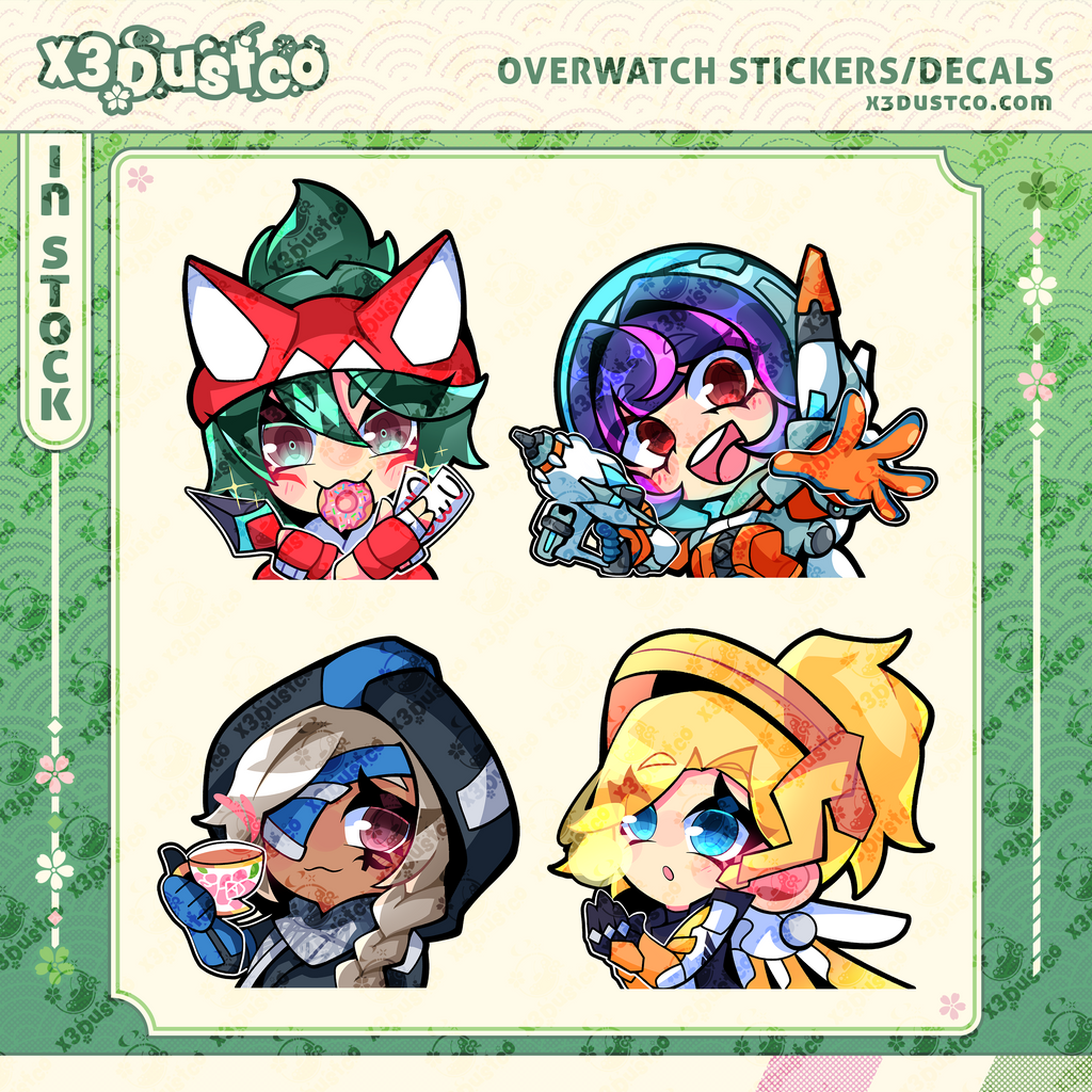 Overwatch Stickers/Decals - Kiriko/Juno/Ana/Mercy