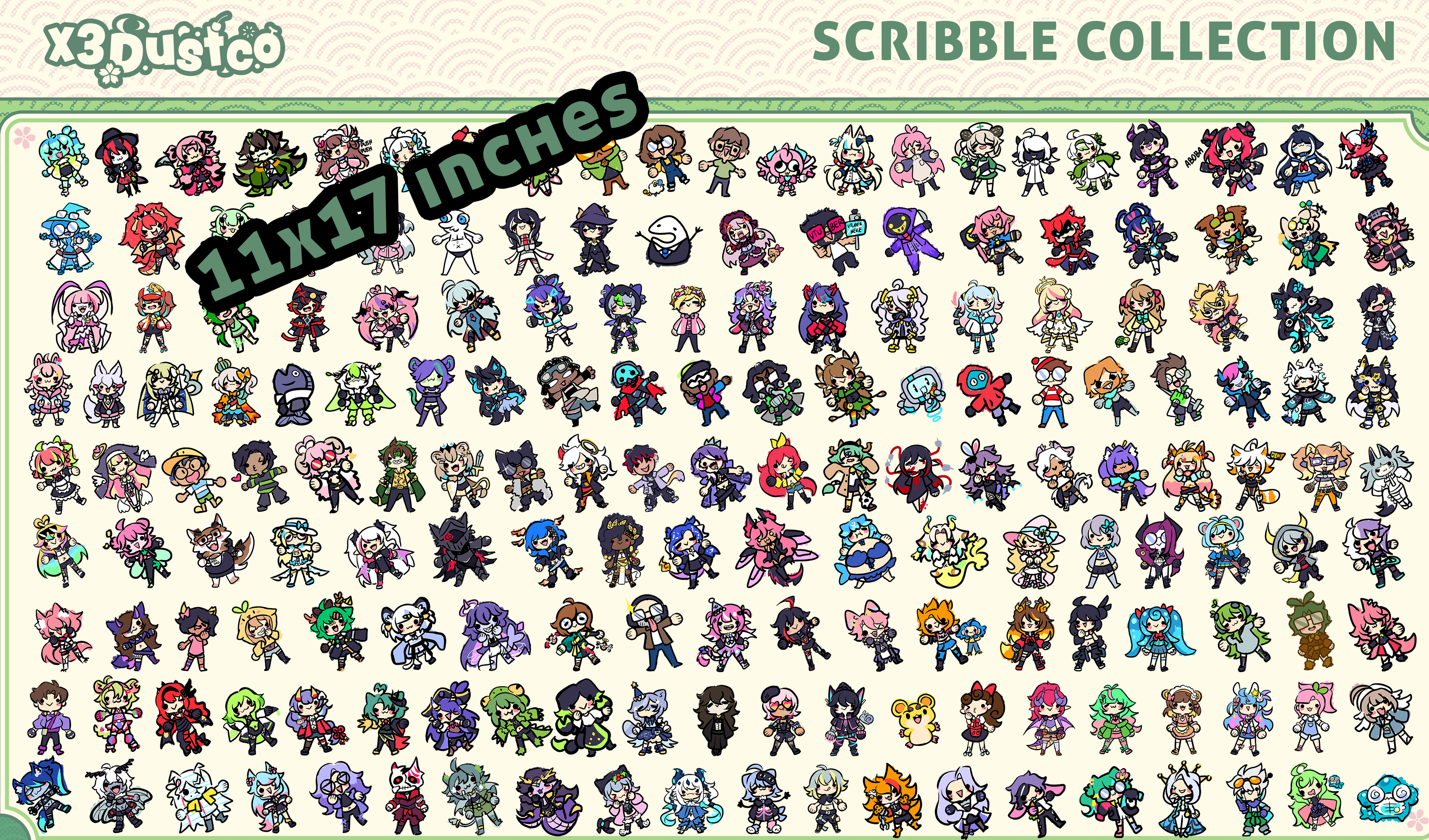 11in x 17in Scribbles Collection Print