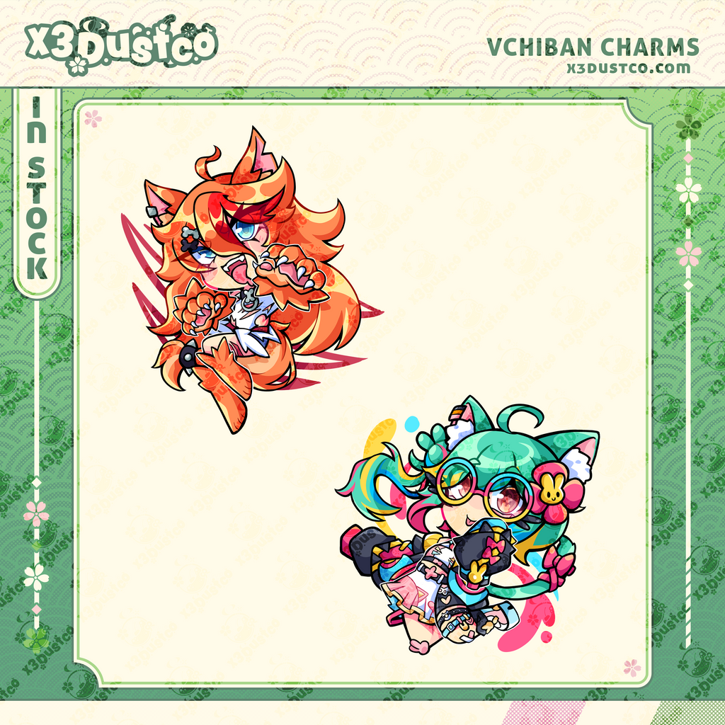 2.5in Vchiban Keychain Charms Buffpup/Rosedoodle