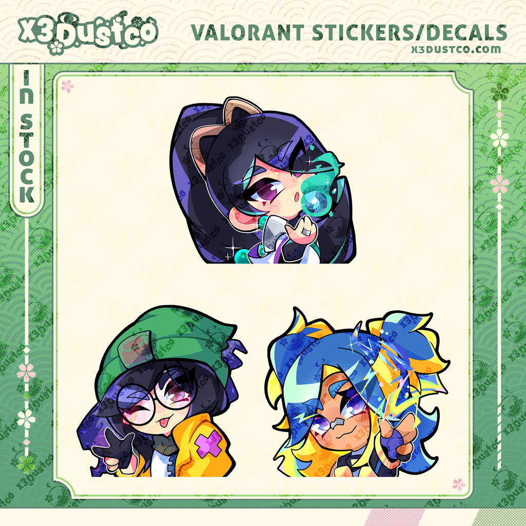 Valorant Stickers - Killjoy/Neon/Sage
