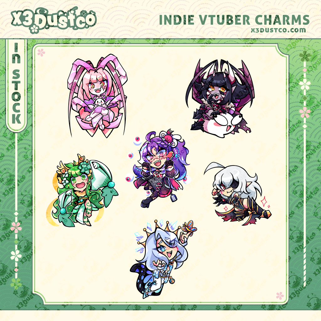 2.5in Vtuber Charms - Haruka/Geega/Matara/Michi/AmaLee