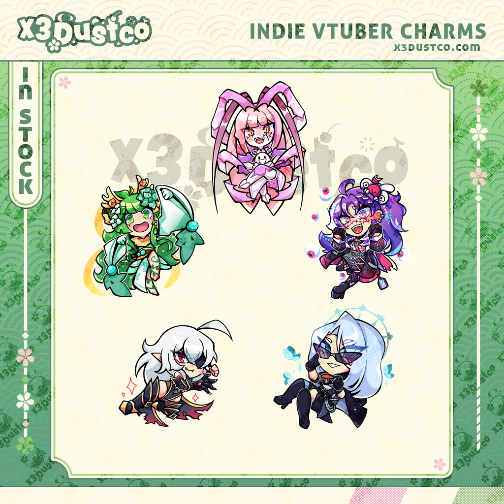 2.5in Vtuber Charms - Haruka/Geega/Matara/Michi/AmaLee