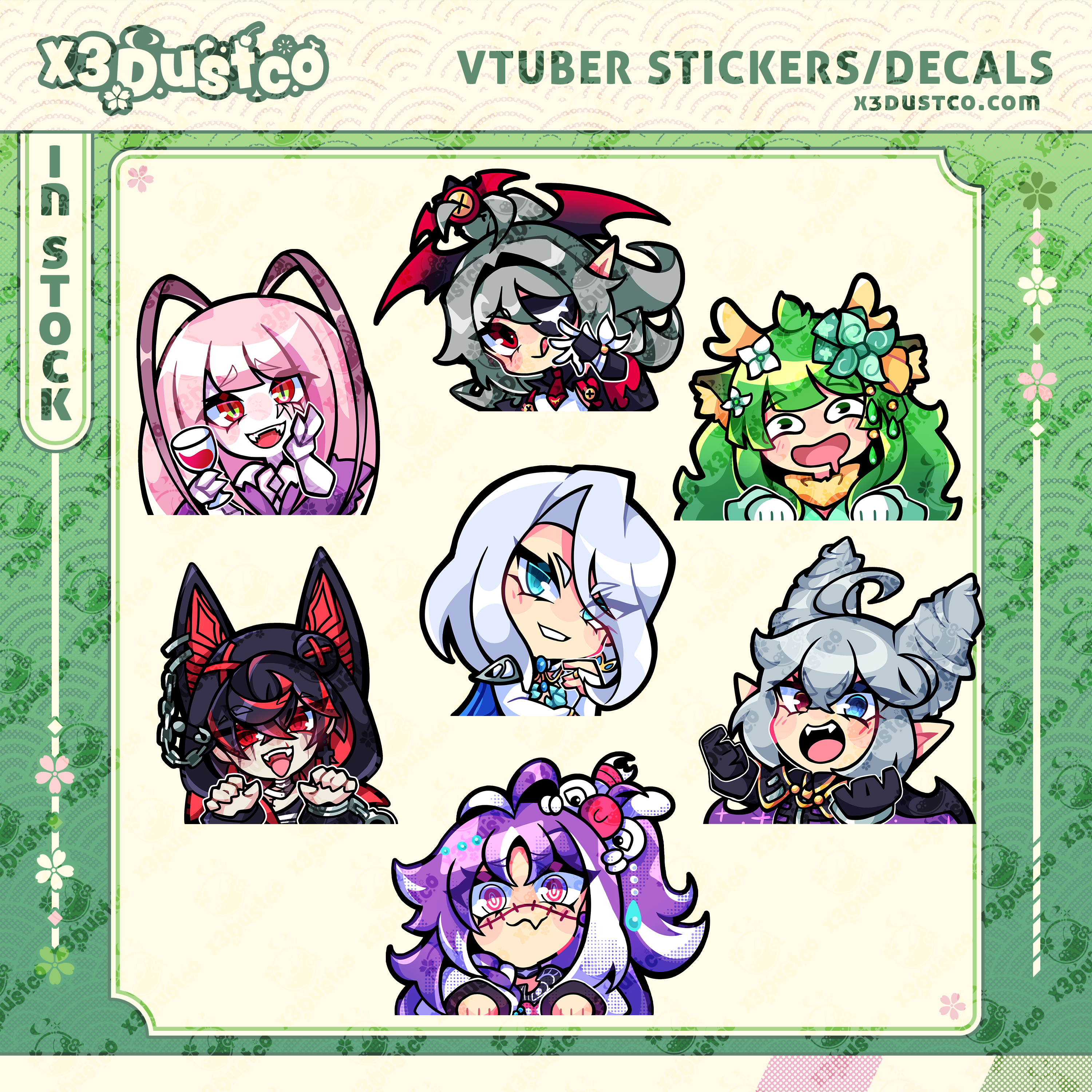 Vtuber Talents Stickers/Decals - Matara/Haruka/Geega/Kuro/Michi/AmaLee