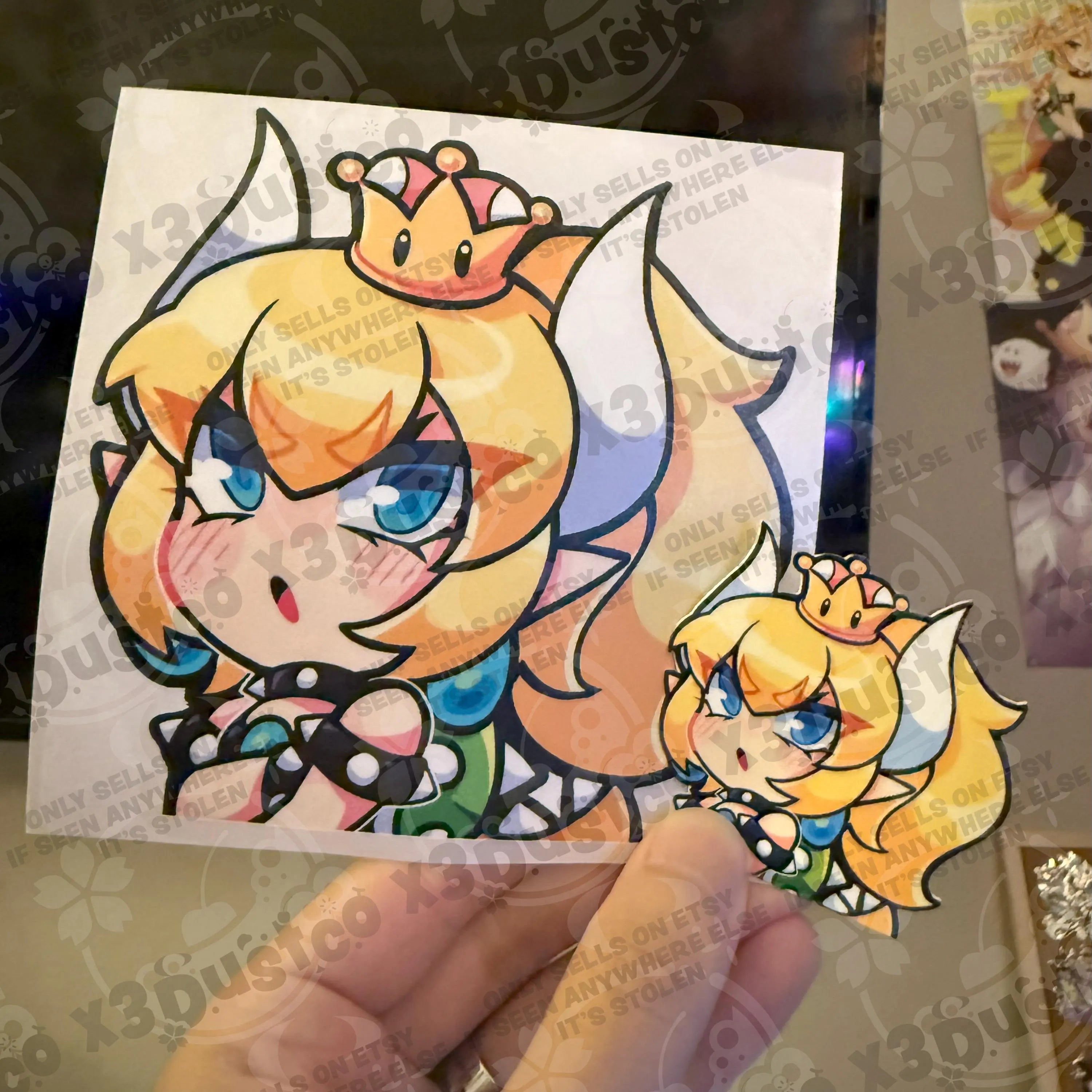 Crown Princess Stickers/Decals - Bowsette/Boosette/Peach/Daisy/Rosalina