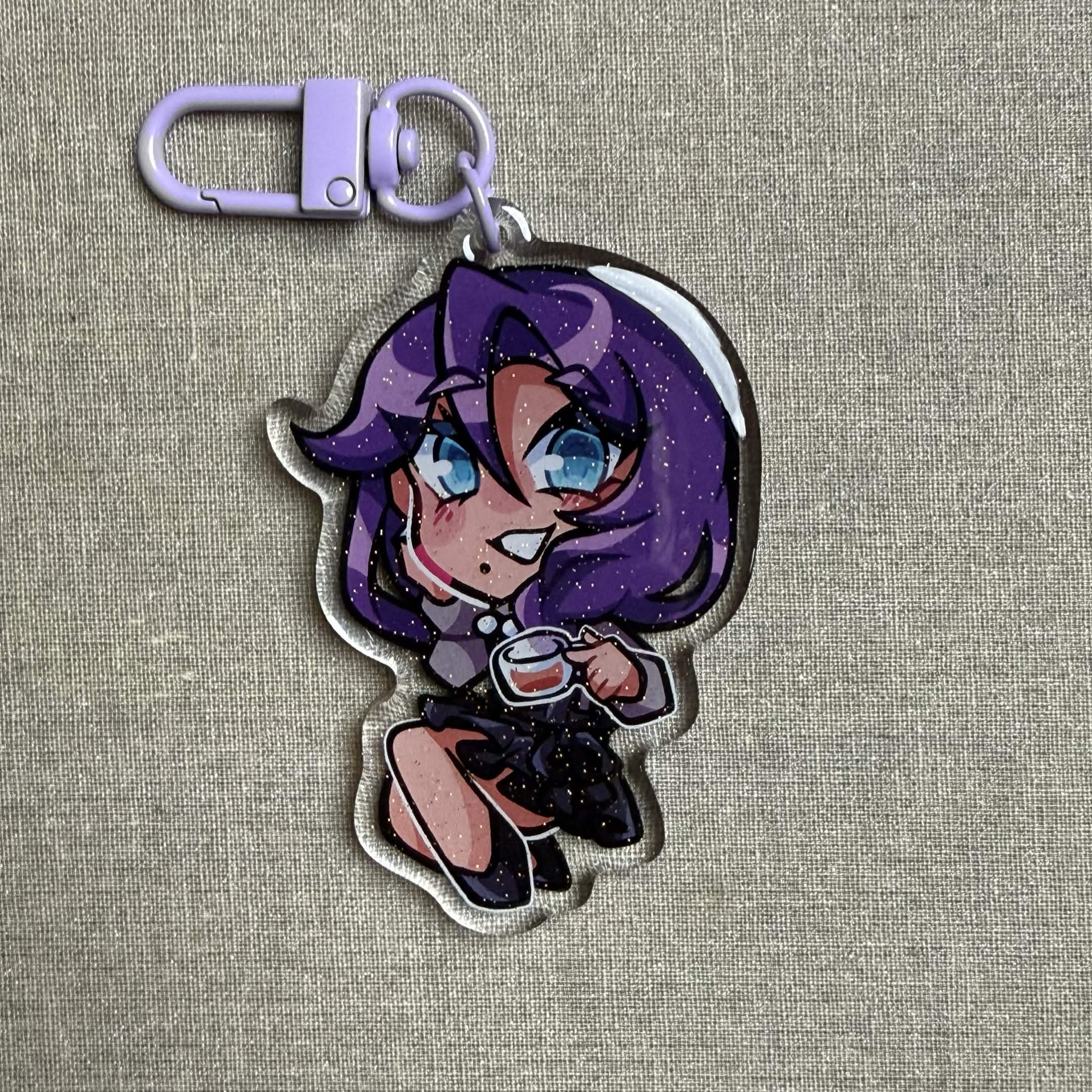 2.5in Indie Vtuber Keychain Charms 7 - Megalodon/Kumi/Onigiri/Chacha/Sansin/Isaa/Merryweather/Nova