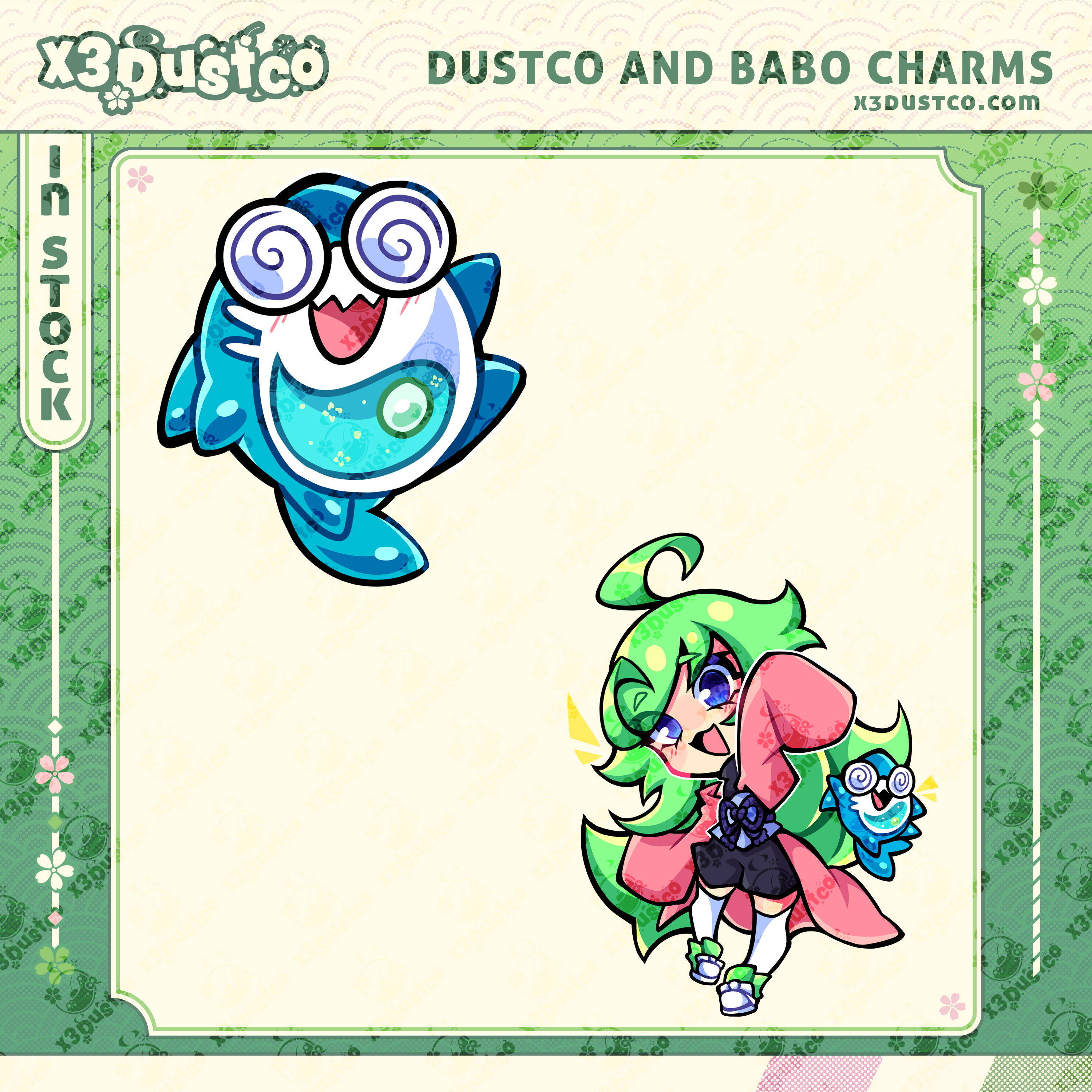 2.5in x3Dustco and Babo Keychain Charms