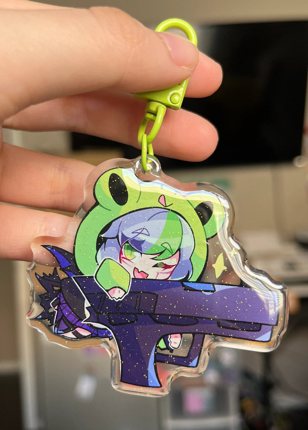 2.5in Frog Froot Keychain Charm
