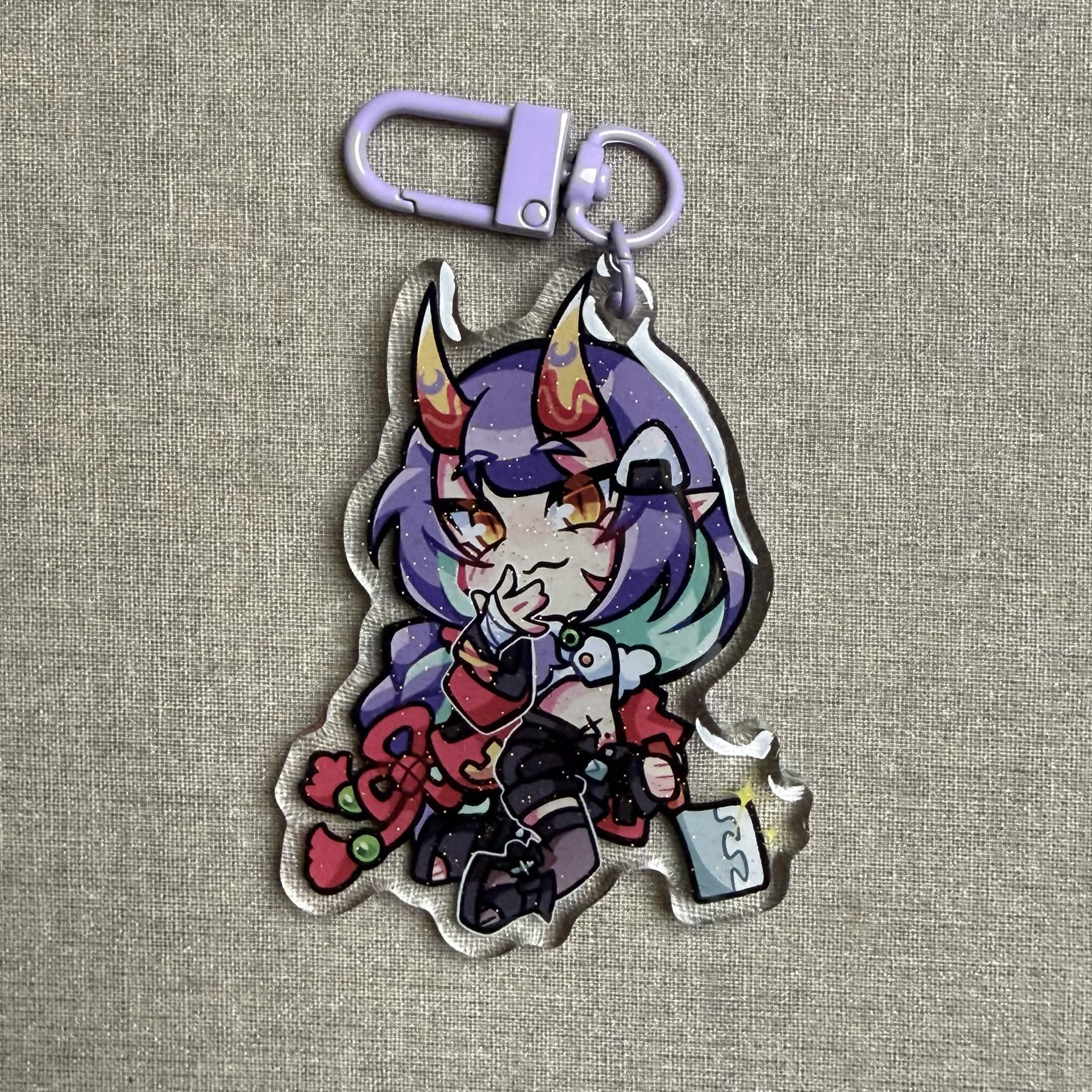 2.5in Indie Vtuber Keychain Charms 7 - Megalodon/Kumi/Onigiri/Chacha/Sansin/Isaa/Merryweather/Nova