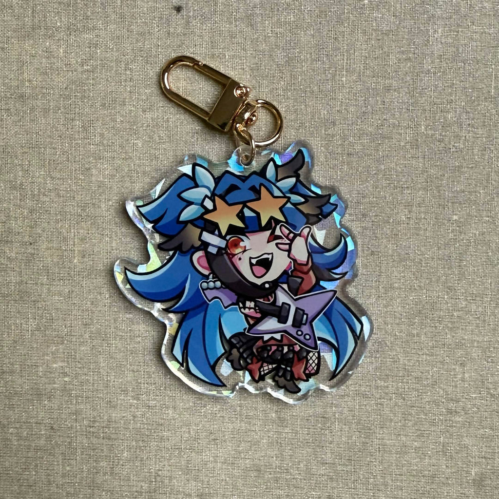 2.5in Indie Vtuber Keychain Charms 7 - Megalodon/Kumi/Onigiri/Chacha/Sansin/Isaa/Merryweather/Nova