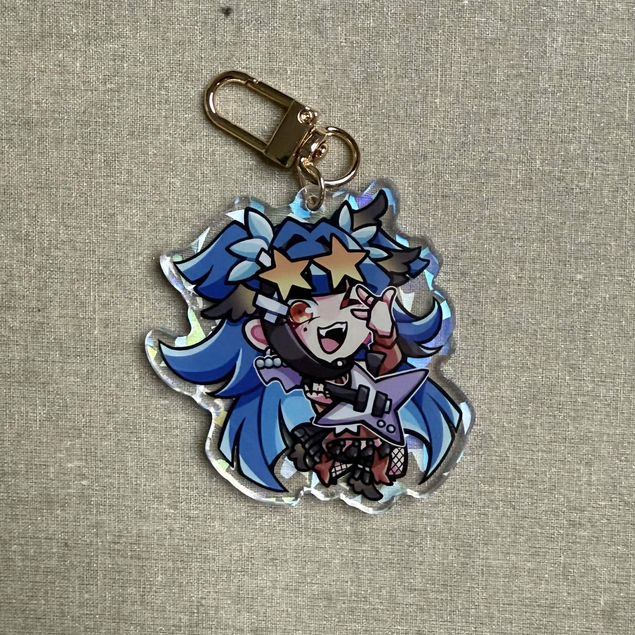 2.5in Indie Vtuber Keychain Charms 7 - Megalodon/Kumi/Onigiri/Chacha/Sansin/Isaa/Merryweather/Nova