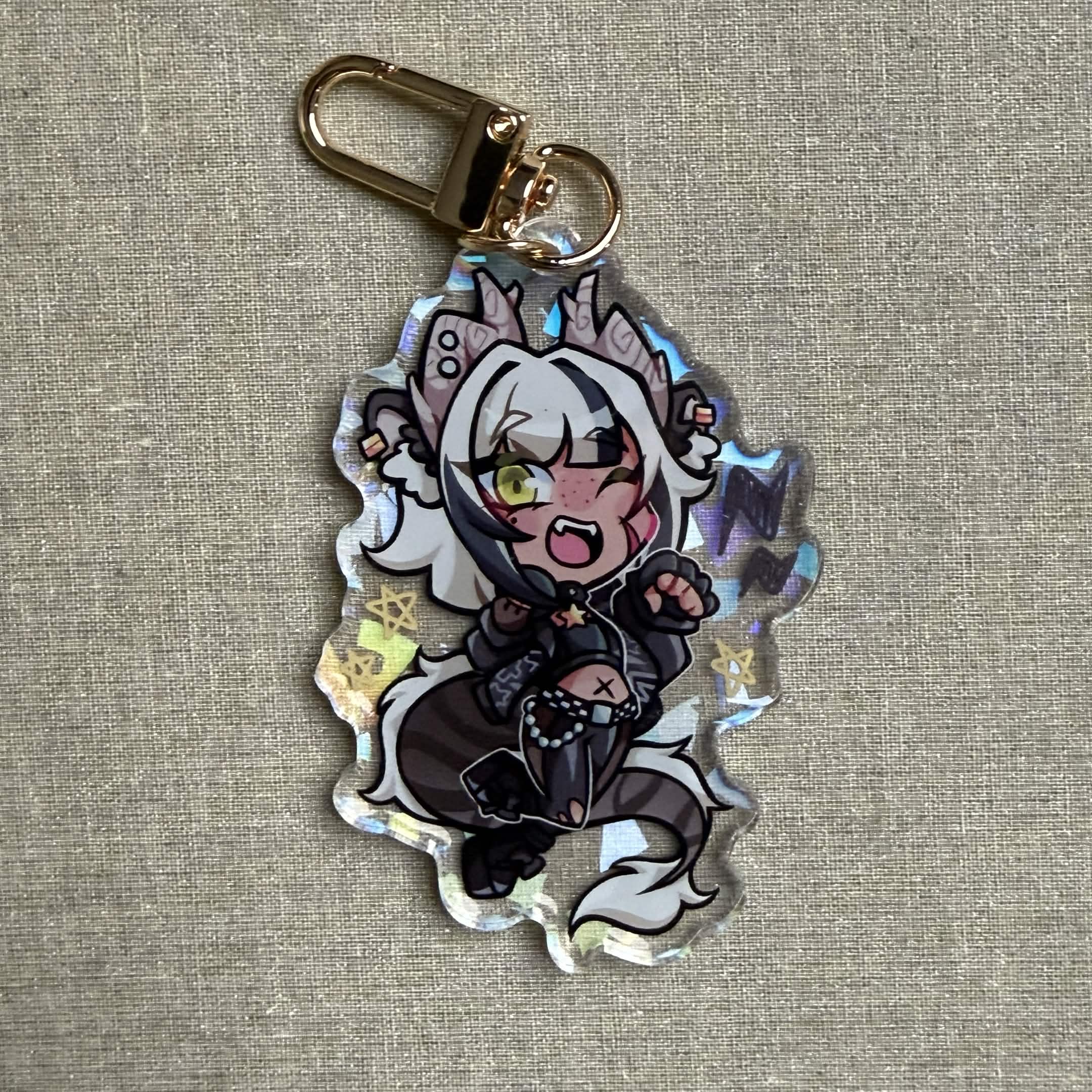 2.5in Indie Vtuber Keychain Charms 7 - Megalodon/Kumi/Onigiri/Chacha/Sansin/Isaa/Merryweather/Nova
